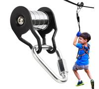 Zip Line Pulley - 5 Rollers 400 Lb Capacity Obstacle Course Equipment | Multifunctional Slack Line Rope Pulley | for Boys Girls Kids, Backyard, Garden, Patio, Park, Lawn