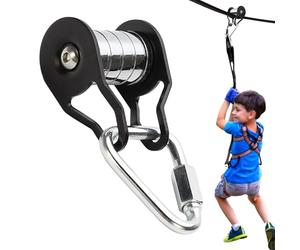 Zip Line Pulley - 5 Rollers 400 Lb Capacity Obstacle Course Equipment | Multifunctional Slack Line Rope Pulley | for Boys Girls Kids, Backyard, Garden, Patio, Park, Lawn
