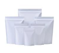 Zip-lock bags， Aluminum Mylar Foil Zip Lock Stand Up Flat Bags Pack Of 100 Multiple Sizes White(20x30cm)