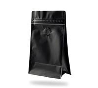 Zip-lock bags， Flat Lock Bags Pack of 25 Mylar Aluminum Foil Bottom Zip Valve Multiple Sizes Multicolor(Black With Valve,500g (1 lb))