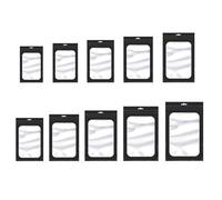 Zip Lock Bags, Flat Mylar Foil Resealable Ziplock Bags Black 6x10 cm To 14x20 Pack Of 100(Color-7)