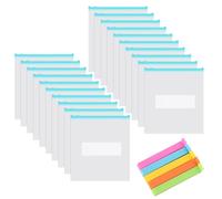 Zip Lock Bags, Freezer Bags, Ziplock Bag Food, Clear Food Storage Slider Sandwich Bag with Expandable Bottom, for Fruit, Vegetables, Meat, Grains,20pc with 5pc Food Bag Clips