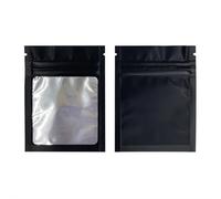 Zip-lock bags， Mylar Flat Lock Resealable Ziplock Bags Multicolor Pack Of 100 Pcs(Black)