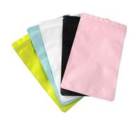 zip lock bags， Pack Of 50 Flat Lock Mylar Ziplock Bags Multiple Sizes Multicolor(Black,10x15cm)