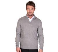 Zip Neck Supersoft Knit Jumper Island Green Light Grey S