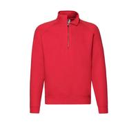 Zip-neck sweatshirt Fruit of the Loom Rouge M