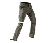 Zip Off Cargo Trousers Mens 3 in 1 Waterproof Pants, Quick Dry Cargo Shorts with 5 Pockets, Lightweight Elastic Waist Jogger Pants, Hiking Walking Outdorr Outerwear Tracksuit Bottoms Dark Grey