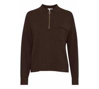 Zip polo neck top for women Pulz Jeans Sara Marron S