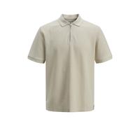 JACK & JONES Mens Zip Polo Short Sleeve Moonbeam L
