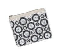 Zip Pouch with Beaded Finish and Decorative Front Detail, Coin Purse for Daily Essentials, Outings, Evening Plans Beaded Pouch Zip Coin Holder Small Change Wallet Decorative Essentials Case Compact Up