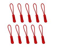 Zip Pull Replacement for Suitcase: 10 Pcs Red Zipper Pulls Cord for Bags Jacket Luggage
