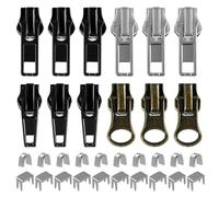 Zip Repair Kit, 57 Pcs Metal Zipper Pull Replacement, Universal Zip Fixer & Zipper Slider Replacement, Zip Puller Accessories for Jackets, Coats, Jeans, Luggage, Backpacks, Crafts