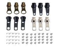 Zip Repair Kit, 60Pcs Metal Zipper Pull Replacement, Zip Slider Fixer, Zipper Accessories for Jackets, Coats, Jeans, Luggage, Backpacks YIGUANXIN