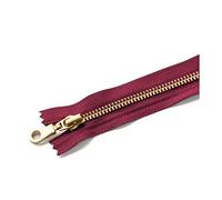 Zip Repair Set, Multicolor Zippers,1pcs 5# Gold Tooth Metal Zipper 20-50 cm Close-end Auto Lock DIY Bag Purse Boots Zipper Accessories, 40cm (Color : 25cm, Size : D Wine)