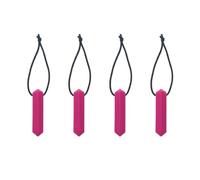 Zip Sensory Chew - Hot Pink - Zip Chew Toggles 4/8 Piece Multi Pack - for Kids with Autism, Anxiety & ADHD - 100% Food Grade Silicone - Sensory Oojamabobs (4 Pack)