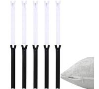 Zip Set 10 Pieces 40 cm Black White - Seam Concealed Zip for Clothing, Home Textile, DIY Sewing Projects, Invisible Zipper for Skirts, Cushions, Bags - Easy to Sew