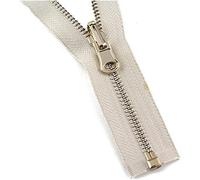 Zip,Slider Zip,zips for Sewing,Metal Zipper Fastener,Zip Fasteners Coil Zippers Seam Rippers Sewing Tools,2Pc 60/150cm 5# Metal,100cmr : Wit,: 150cmr : Khaki.(Beige,90cm)