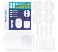 Zip Stitch Wound Fastener Strips 32 Piece Set 2 Butterfly Dressings for Wound Fastening Emergency Quick Reduction Kit