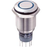 Zip Switch LAS2GQF-22ZE/B/12V/S/P 16mm IP67 Vandal Switch DPDT On-On Blue LED
