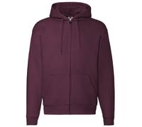 Zip Through Hooded Sweatshirt Hoodie Fruit Of The Loom Burgundy S