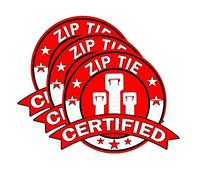 Zip Tie Certified Sticker Funny Certified Quote Joke Prank Stickes 2.4 x 3 Inch - Waterproof Vinyl Zip Tie Die-Cut Hard Hat Stickers for Laptop Water Bottle Decals Car, Bumper Stickers 6 Pack