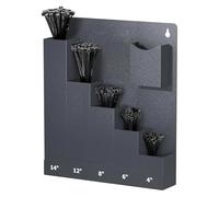 Zip Tie Organizer, Wall Mount Storage Holder, 6 Pocket Cable Management Rack Compact Layout System, ABS Utility Case Multi Slot Design, Fastener Wire Tidy Accessory 11.81x13.78 inches