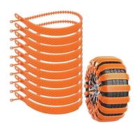 Zip Tie Snow Chains - 10 Pack Reusable Anti Skid Traction Accessories For Tires, Design Ensures Grip On Snow And Ice, Easy Installation For Road Trips | Car Van Truck SUV Sedan Vehicle Use