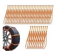Zip Tie Tire Chains - 40 Pieces Anti-Skid Reusable Wheel Cables | Winter Wheels Belt For Vehicles, Trucks And SUVs, Ice And Mud Road Safety, Snow Traction For Safe Driving