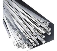 Zip Ties, 100Pcs 304 Stainless Steel 4.6/7.9/10/12mm Self-Locking Cable Zip Tie Multi-Purpose Metal Exhaust Wrap Locking Ties(10 mm*550mm)