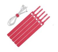 Zip Ties 50PCS Wire Organizer Releasable Cable Ties Nylon Hook Loop Straps Wrap Zip Bundle Bandage Tie Plastics Fastening(Red)