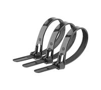 Zip Ties Assorted, 30PCS Retractable Nylon Cable Tie Self-Locking Plastic Fixed Black Zipper(8x150)