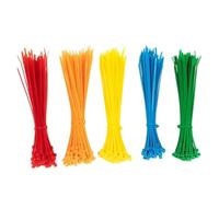 Zip Ties Assorted, 500Pcs Self-Locking Nylon Ties Wire Cable Zip Self Lock Organiser Fasten 9 Colors(Brown,3x100mm)