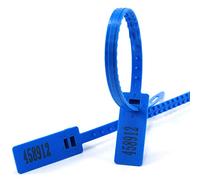 Zip Ties, Cable Ties， 100 X Blue Plastic Tamper Proof Seals Pull Tight Security Tags Numbered Label Adjustable Length for Postbags Container(Blue,1000)