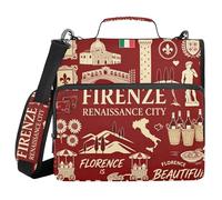 Zip Up Binder with Handle Waterproof 1.5 Inch 3 Ringing Pencil Bags Portfolio Binder Stationery Organizer Supplies Florence Renaissance City