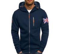 Zip up Casual Hoody Solid Autumn Winter Warm Lightweight Sportswear Long Sleeve Plus Size Men's Hoodies with Zipper Pockets