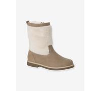 Zip-Up Faux-Fur Lined Boots for Girls taupe