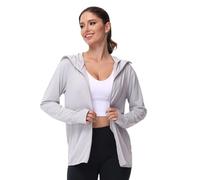 Zip up Gym Jacket Women's UPF 50+ Sun Protection Hoodie with Quick-Dry with Secure Pockets Gym & Outdoor Activewear Breathable Athletic Slim Fit Zip Jacket Lightweight UV-Blocking Hooded Top