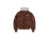 Alpha Industries Men's MA-1 Zip Hood Backprint Bomber Jacket, Powder Brown, L