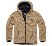 Zip-up hooded fleece Brandit Teddy Marron S