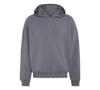 adidas Men's Soft Lux Full-Zip Hoodie Sweatshirt, grey five, 3XL