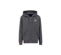 Alpha Industries Basic Small Logo Zip Hoodie for Men Size XL - vintage grey