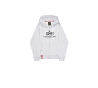Alpha Industries Basic Big Logo Zip Hoodie for Men Size XL - pastel grey melange