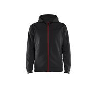 Blakläder 3363252699564XL Hoodie Size with Full-Zip in black/red, 4Xl