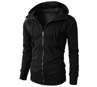 Zip Up Hoodie Mens Sport Jacket Winter Warm Coats Fleece Thicken Pullover Long Sleeve Windproof Outerwear Full Zip Casual Coat Outdoor Hooded Sweatshirts with Pockets