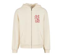 Zip-up hoodie Mister Tee Good Luck Cat Blanc L