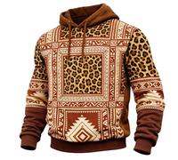 Zip Up Hoodie,Southwest Hoodie For Cozy Pullover Fleece Sweatshirt With Geometric Design