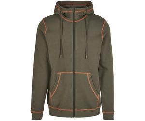 Zip-up hoodie Urban Classics organic contrast flatlock Vert S