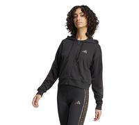 Zip-Up Hoodie with Animal Print, 3-Stripes Black