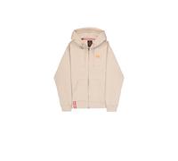 Alpha Industries Basic Small Logo Zip Hoodie for Men Size L - organic beige