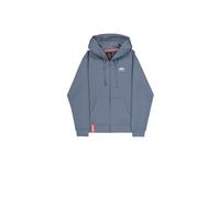 Alpha Industries Basic Small Logo Zip Hoodie for Men Size XL - denim blue